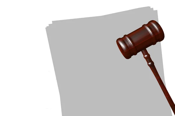 Gavel on blank papers — Stock Photo, Image