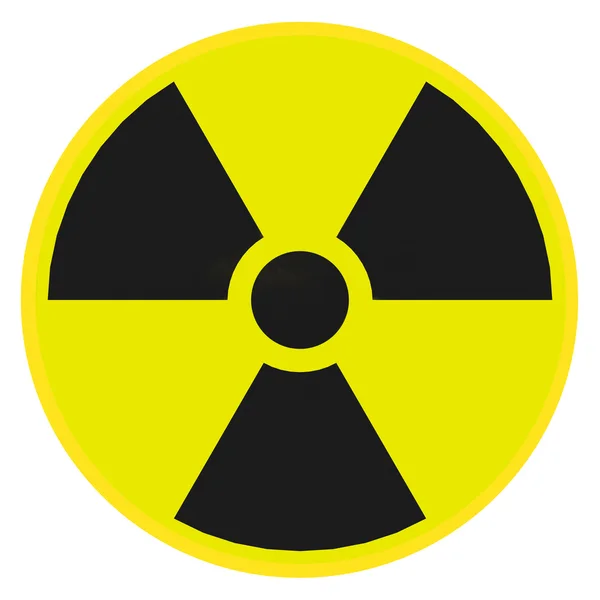 Sinal de aviso radioactivo — Fotografia de Stock
