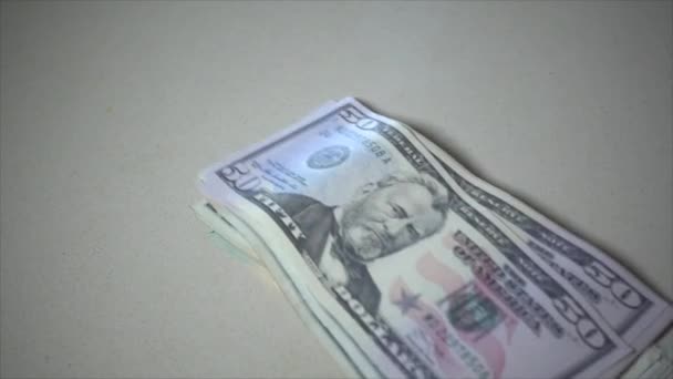 돈 지폐와 동전 슈퍼 슬로우 모션가 — 비디오