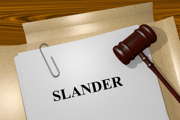 Slander concept with legal documents