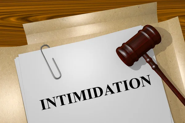 Conceito de intimidação com documentos legais — Fotografia de Stock