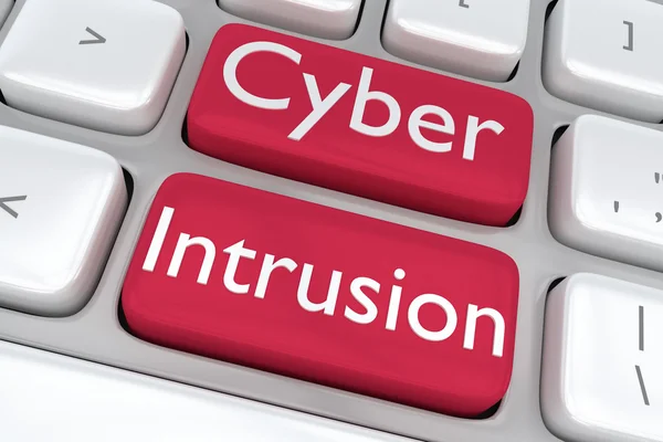 Computertoetsenbord met Cyber Intrusion knoppen — Stockfoto