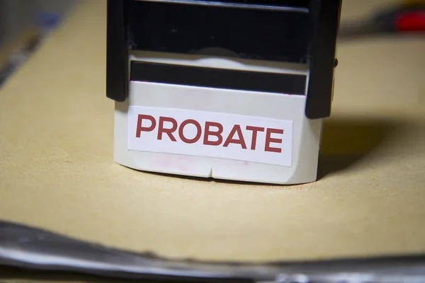 Probate stamp on a big folder of paperwork — Stock Photo, Image