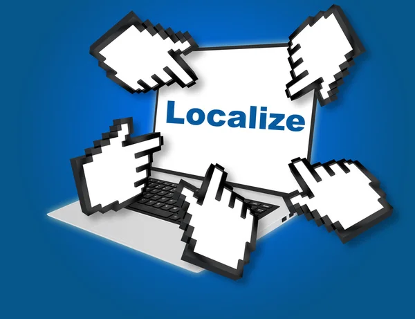 Localizzare online concetto — Foto Stock