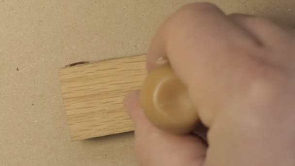 100% Bio-Stempel mit grüner Tinte auf Dokumentmappe — Stockvideo