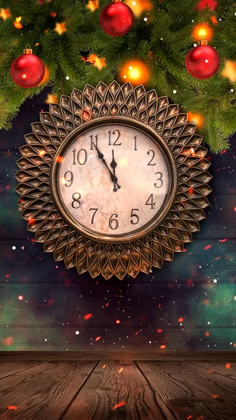 어두운 장난감이 시간은 크리스마스 2021 줍니다 시계가 — 스톡 사진
