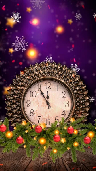 어두운 장난감이 시간은 크리스마스 2021 줍니다 시계가 — 스톡 사진
