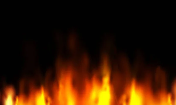 Fire Black Background Smoke Reflection Fire Water — Stock Photo, Image