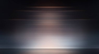 Modern minimalist, fütürist stüdyo geçmişi. Çizgileri ve ışıkları olan karanlık bir arka plan, neon ışığı, gece görüşü. Soyut mavi arkaplan. Boş sahne.