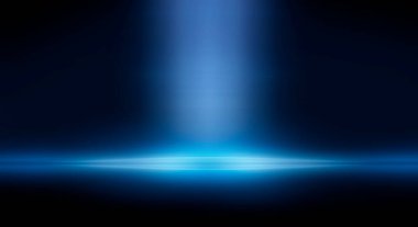 Modern minimalist, fütürist stüdyo geçmişi. Çizgileri ve ışıkları olan karanlık bir arka plan, neon ışığı, gece görüşü. Soyut mavi arkaplan. Boş sahne.