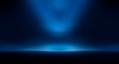 Modern minimalist, fütürist stüdyo geçmişi. Çizgileri ve ışıkları olan karanlık bir arka plan, neon ışığı, gece görüşü. Soyut mavi arkaplan. Boş sahne.