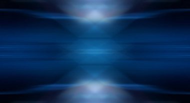 Modern minimalist, fütürist stüdyo geçmişi. Çizgileri ve ışıkları olan karanlık bir arka plan, neon ışığı, gece görüşü. Soyut mavi arkaplan. Boş sahne.