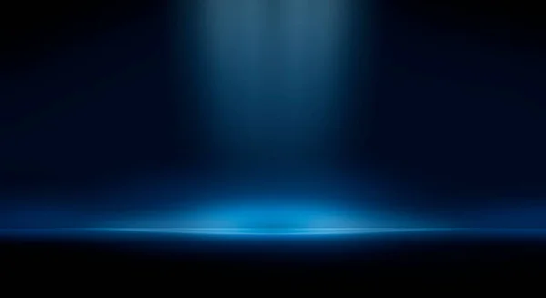 现代简约主义 未来主义工作室背景 深色背景 线条和聚光灯 霓虹灯 摘要蓝色背景 空舞台 — 图库照片