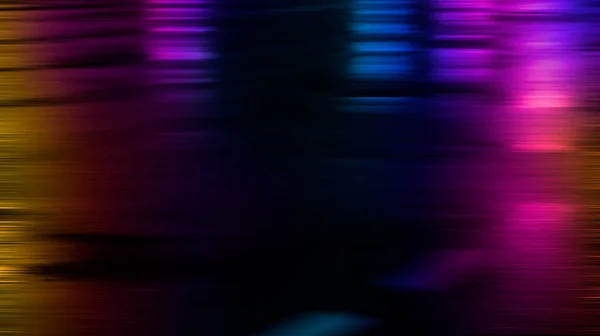 Мокрый Асфальт Вид Ночью Неоновое Отражение Бетонном Полу Ночь Пустой — стоковое фото