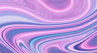 Soyut ultraviyole boş arkaplan, neon ışığı. Mavi ve pembe renk değişimi, çizgiler ve ışınlar, eğimli çizgiler. Sıvı çizgiler.