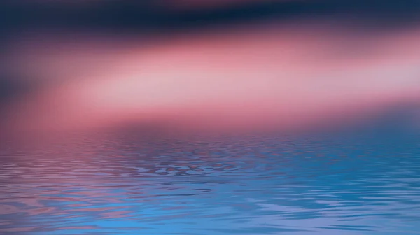 Абстрактная Футуристическая Пустая Сцена Световое Отражение Воде Неоновый Свет Плавные — стоковое фото