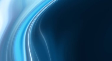 Pürüzsüz çizgiler ve ışınlarla soyut mavi arkaplan. Neon sıvısı, su taşar, dalgalar....