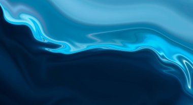 Pürüzsüz çizgiler ve ışınlarla soyut mavi arkaplan. Neon sıvısı, su taşar, dalgalar....