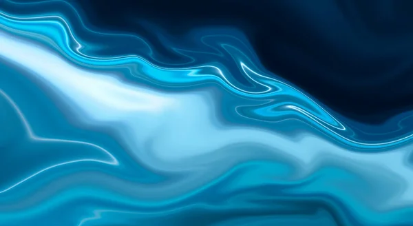 Abstrakter Blauer Hintergrund Mit Glatten Linien Und Strahlen Neon Flüssigkeit — Stockfoto