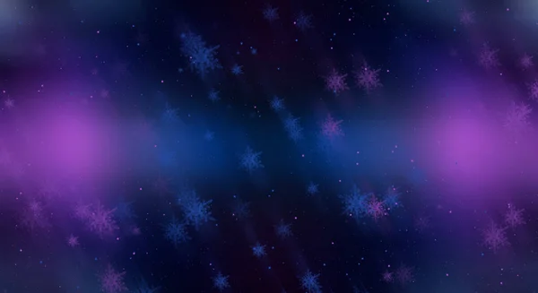 Dunkler Neonfarbener Abstrakter Winterhintergrund Mit Schneeflocken Glatte Linien Schneeflocken Bewegung — Stockfoto