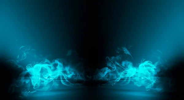 Dark Street Neon Light Smoke Abstract Dark Background Neon Glow — Stock Photo, Image