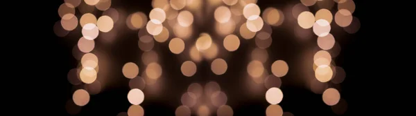 Piękny Świąteczny Bokeh Czarnym Tle Złote Koła Efekt Bokeh Światło — Zdjęcie stockowe