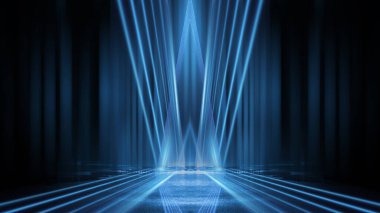 Işık efekti, bulanık arkaplan. Islak asfalt, şehrin gece görüşü, beton zeminde neon yansımalar. Gece boş sahne, stüdyo. Karanlık soyut arka plan, karanlık boş sokak. Gece şehri.