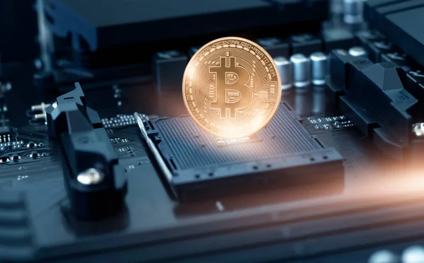 Abstrakter Dunkler Neonhintergrund Mit Bitcoin Dynamische Linien Blitz Modernes Design — Stockfoto