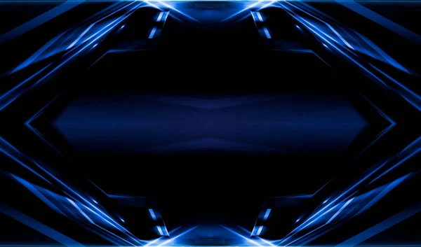 Темний Абстрактний Футуристичний Фон Неонові Лінії Сяйво Неонові Лінії Форми — стокове фото