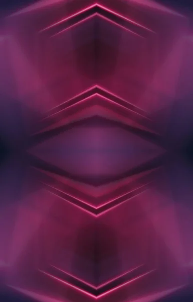 Donkere Abstracte Futuristische Achtergrond Neon Lijnen Gloeien Neonlijnen Vormen Roze — Stockfoto