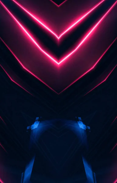 Dark Abstract Futuristic Background Neon Lines Glow Neon Lines Shapes — Stock Photo, Image