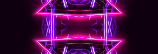 Lege Donkere Abstracte Achtergrond Achtergrond Van Lege Showscene Glow Neon — Stockfoto