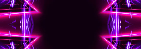 Fondo Abstracto Oscuro Vacío Antecedentes Espectáculo Vacío Brillo Luces Neón —  Fotos de Stock