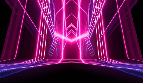 Empty Dark Abstract Background Background Empty Show Scene Glow Neon — Stock Photo, Image