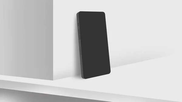 Mobile Phone Blank Screen Minimalistic Futuristic Background Empty Dark Room — Stock Photo, Image