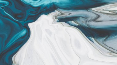 Sıvı akrilik reçine tasviri. Boşanmalar, pürüzsüz çizgiler, renkler. İnci modülasyonları. Akrilik, epoksi, yarım tonlu soyutlama. 3d illüstrasyon