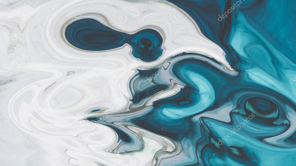 Illustration of liquid acrylic resin. Divorces and smooth lines of paint, colors. Pearl modulations. Abstraction of acrylic, epoxy, halftones. 3d illustration