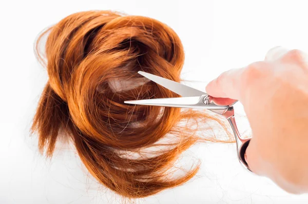 Tijeras y cabello — Foto de Stock