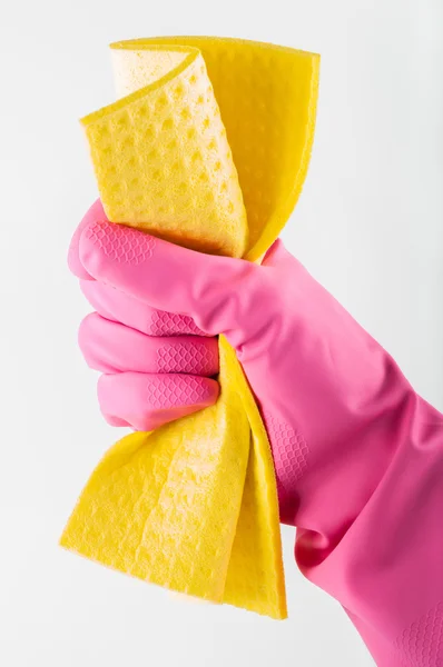 Rubber handschoenen met spons — Stockfoto