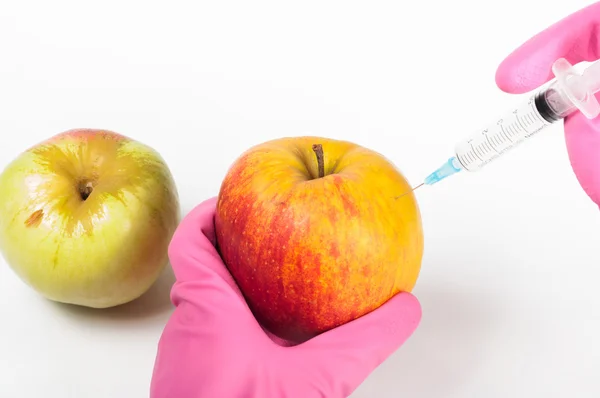 Генетически модифицированное яблоко — стоковое фото