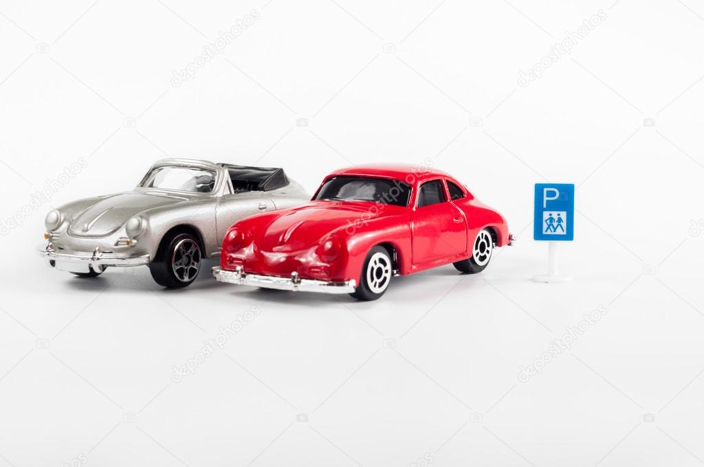 Toy cars parking