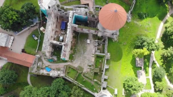 Aerial View Old Castle Cesis Latvia — Stock Video