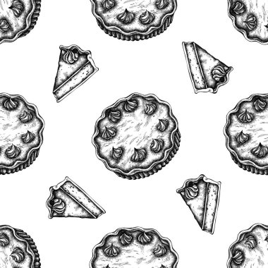 Siyah beyaz balkabağı turtasıyla kusursuz desen