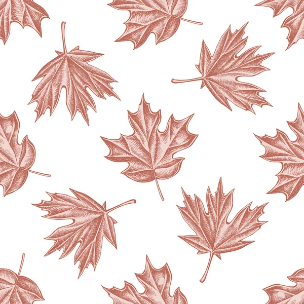 Seamless pattern with hand drawn pastel maple — Stock Vector