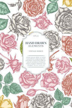 Pastel güllü kart tasarımı