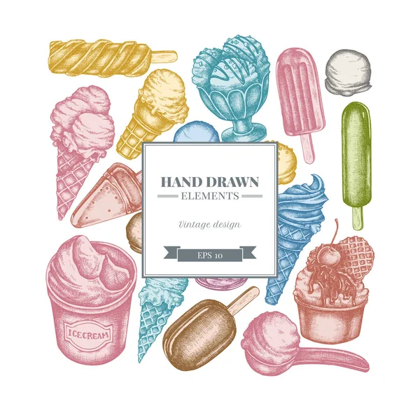 Pastel dondurma kaseleri, dondurma kovası, dondurma külahları, dondurma külahları, dondurma topları