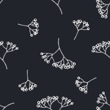 Elle çizilmiş tebeşir viburnum ile kusursuz desen