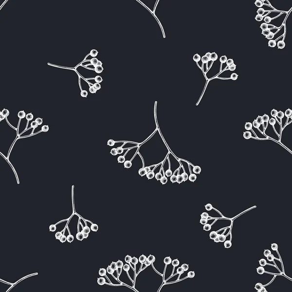 Elle çizilmiş tebeşir viburnum ile kusursuz desen