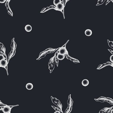 Elle çizilmiş tebeşir solanum ile kusursuz desen