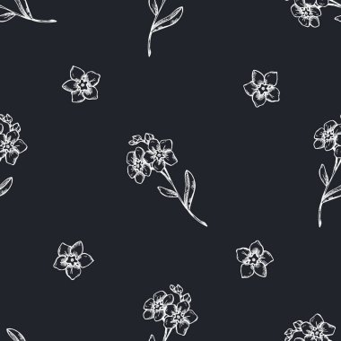 Elle çizilmiş tebeşirle kusursuz desen. Çiçek açmayı unutma.